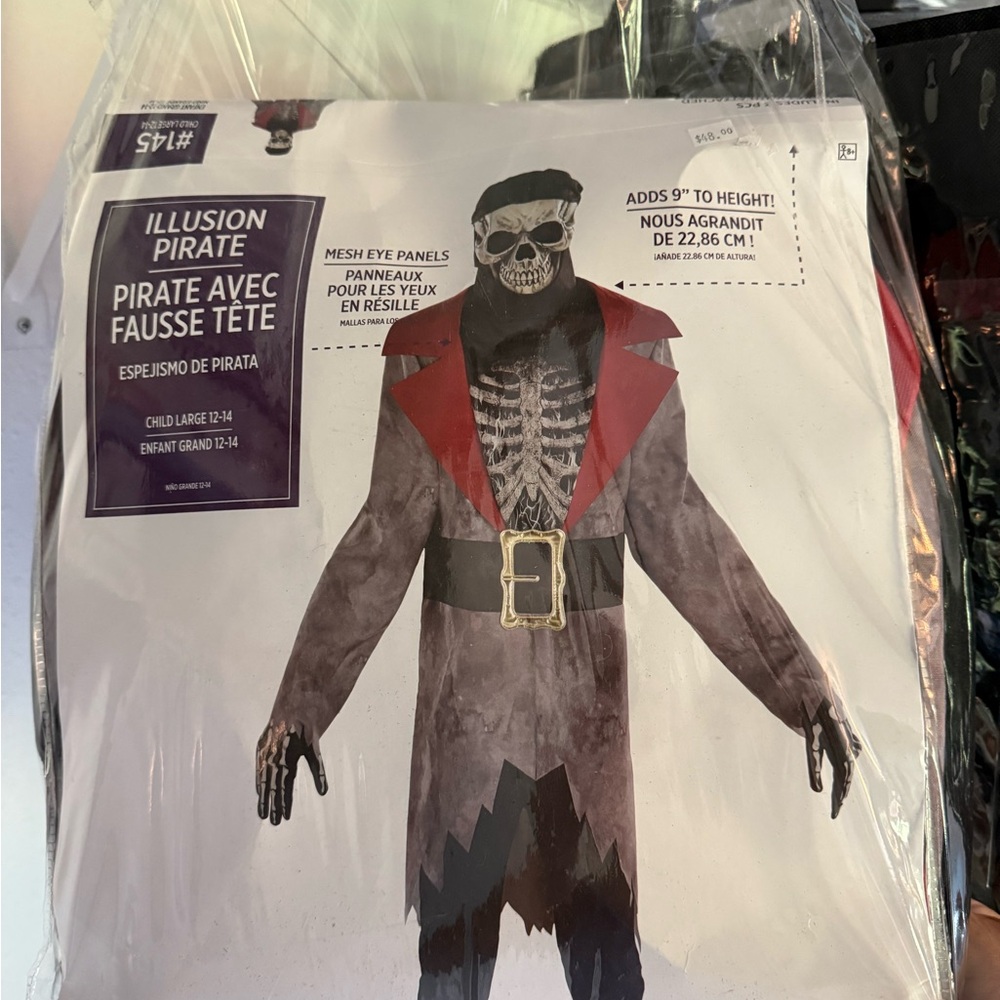 Illusion Pirate Kids  Halloween Costume - Black and Red